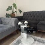 Evode Design | Döner Orta Sehpa – Füme Camlı Modern